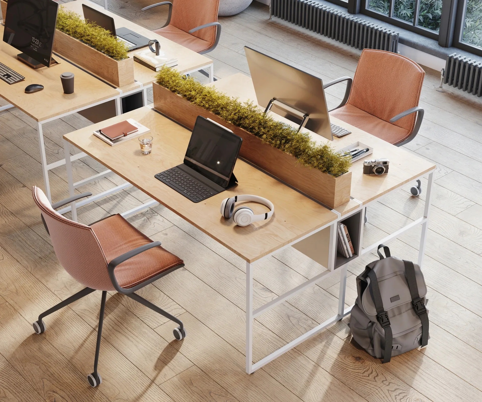 Professional commercial office cleaning team